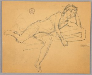 Study of Nude Figure by Francis Augustus Lathrop