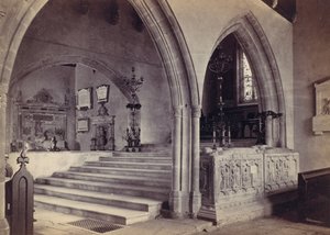 Monuments and Chancel Steps, Tenby Church, 1870s by Francis Bedford