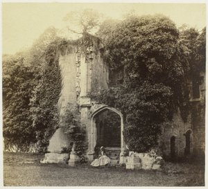 Ruins of Raglan Castle in Monmouthshire