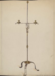 Iron and Brass Candlestand by Francis Borelli