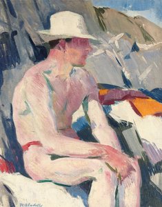 Bather in a white hat by Francis Campbell Boileau Cadell