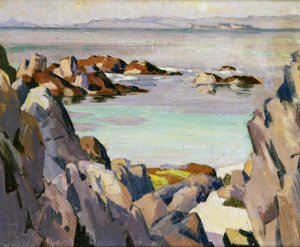 Staffa and Rhum from Iona by Francis Campbell Boileau Cadell