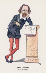 Shakespeare, Mr. Hall Caine (color lithograph) by Francis Carruthers Gould