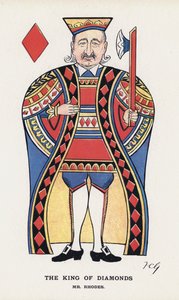The King of Diamonds, Mr. Rhodes (color lithograph) by Francis Carruthers Gould