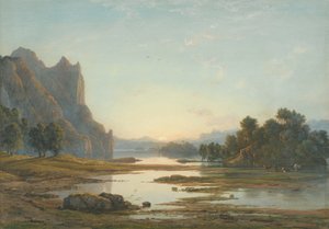 Sunset over a River Landscape
