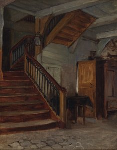 Room Interior with Winding Staircase