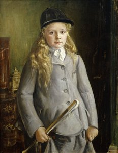 Portrait of a Girl, Standing Half Length, In Riding Dress