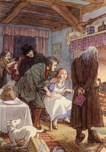 Illustration for The Cricket on the Hearth by Charles Dickens by Francis Donkin Bedford
