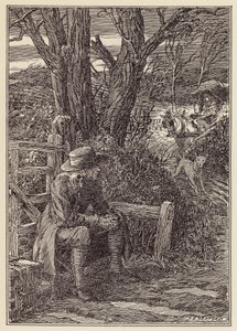 Illustration for The Cricket on the Hearth by Charles Dickens by Francis Donkin Bedford