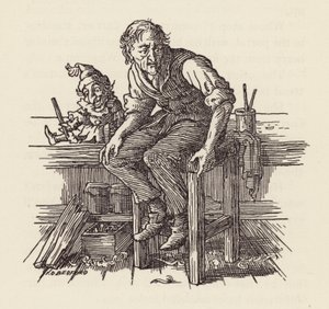 Illustration for The Cricket on the Hearth by Charles Dickens by Francis Donkin Bedford