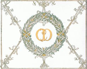 Inside cover design, from The Magic Fishbone pub.by Warne & Co, c.1940 by Francis Donkin Bedford