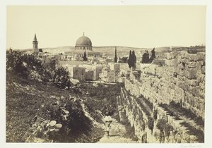 City Wall and Mosque of Omar, Jerusalem, 1857