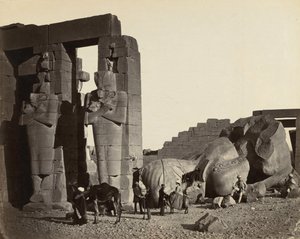 Fallen Statue at the Ramesseum, Thebes by Francis Frith