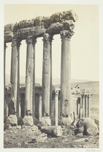 The Great Pillars and Smaller Temple, Baalbec, 1857 by Francis Frith