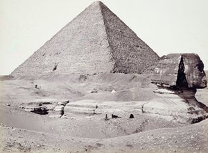 The Great Pyramid, with The Sphinx in the Foreground, El-Geezah by Francis Frith