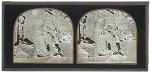 View of the Facade of the Great Rock Temple of Abu Simbel, in Nubia by Francis Frith