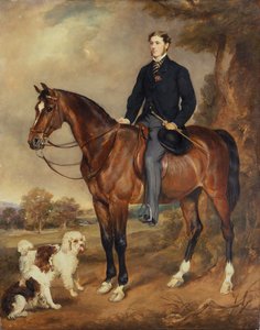 An Equestrian Portrait of Seymour Sydney Hyde 6th Earl of Harrington by Francis Grant