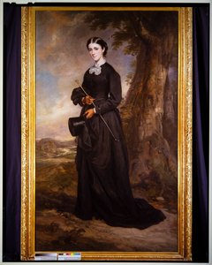 Portrait of a Lady in a Black Riding Habit, Standing in a Landscape