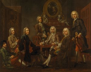 Portrait of a Group of Gentlemen, with the Artist by Francis Hayman
