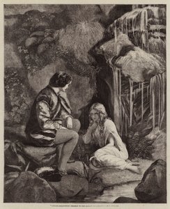 Undine discovering herself to the Knight Huldbrand by Francis John Wyburd