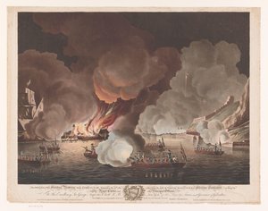 The Destruction of the Floating Batteries before Gibraltar, September the 14th 1782 by Francis Jukes