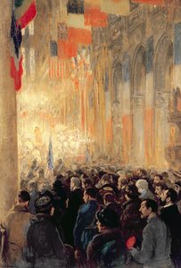 Service in Notre Dame, giving thanks for victory after the Great International War
