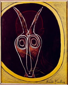 Transparency. Man Face And Animal Head With Superimposed Horn, 20th century by Francis Picabia
