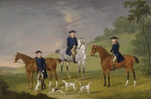 John Corbet, Sir Robert Leighton and John Kynaston with their Horses and Hounds