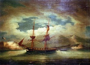 The French ship “Le Curieux”, in Martinique, February 3 by Francis Sartorius