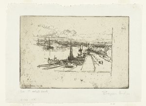 The Amstel from the Amstel Hotel by Francis Seymour Haden (Sir) (signed by artist)