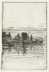 Village by the Water (Thames Side) by Francis Seymour Haden (Sir) (signed by artist)