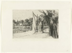 Thames Ditton with a Sail by Francis Seymour Haden (Sir)