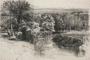 Dundrum River and the Two Asses by Francis Seymour Haden
