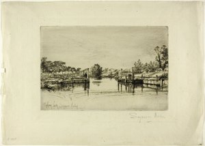Egham Lock by Francis Seymour Haden