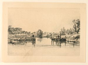 Egham Lock by Francis Seymour Haden