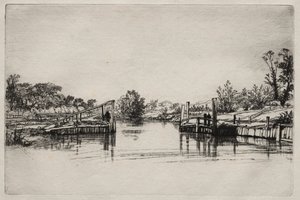Egham Lock by Francis Seymour Haden