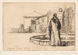 Monk at a Fountain by Francis Seymour Haden
