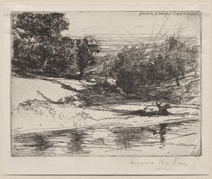 Newcastle in Emlyn by Francis Seymour Haden