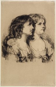 The Twins-Sarah and Anne Haden (No. 2), 1885 by Francis Seymour Haden