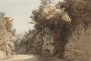 A View Near the Arco Scuro, Looking Towards the Villa Medici, Rome by Francis Towne