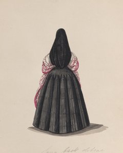 A woman wearing the saya viewed from behind, from a group of drawings, ca. 1848 by Francisco