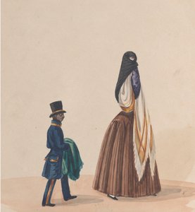 An Elegantly Dressed Woman and Her Page, ca. 1848 by Francisco