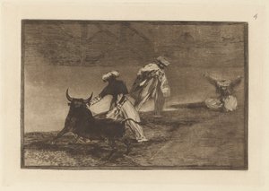 They Play Another with the Cape in the Enclosure, Plate 4 from La Tauromaquia by Francisco de Goya