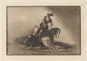 Charles V. Spearing a Bull in the Ring at Valladolid, Plate 10 from La tauromaquia by Francisco de Goya