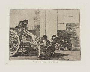 Cartloads to the Cemetery, Plate 64 from the Series The Disasters of War