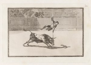 The Agility and Audacity of Juanito Apinani in the Ring at Madrid, Plate 20 from La Tauromaquia by Francisco de Goya