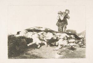 Plate 18 from The Disasters of War: Bury them and keep quiet by Francisco de Goya