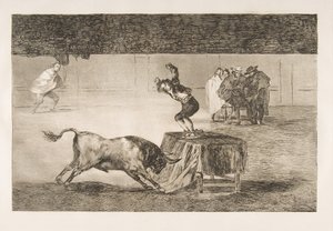 Plate 19 of the Tauromaquia: Another madness of his in the same ring by Francisco de Goya