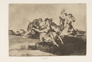 Plate 27 from The Disasters of War: Char by Francisco de Goya
