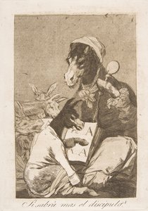 Plate 37 from Los Caprichos: Might not the pupil know more